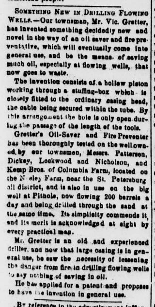 This Day in Oil History: Nov. 22, 1871 – Gretter’s Oil Saver